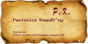 Pavlovics Koppány névjegykártya